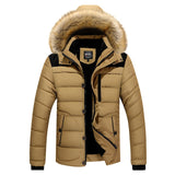 Winter Parkas Men Fur Collar Warm Thick Cotton White Duck Down Parkas Coats  Men's Jacket Casual Warm Outwear Plus Size Overcoat
